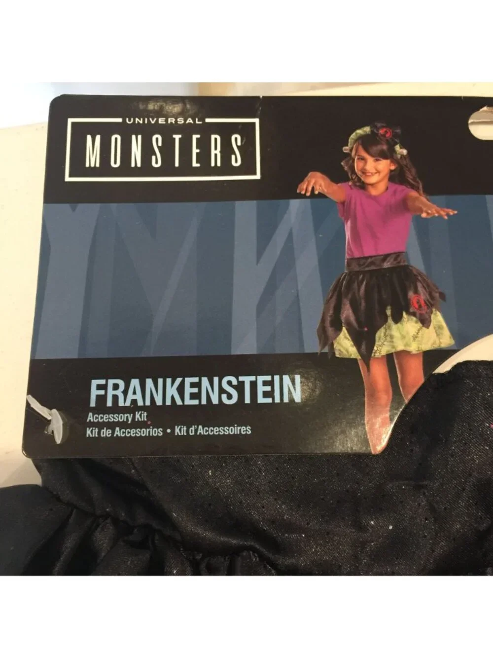 Universal Monsters Youth FRANKENSTEIN Accessory Kit Tutu Layered Skirt & Bow Bol
